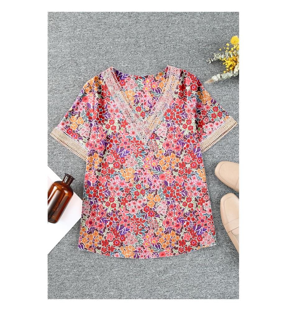 Bluse mit kurzen Ärmeln - Mehrfarbig