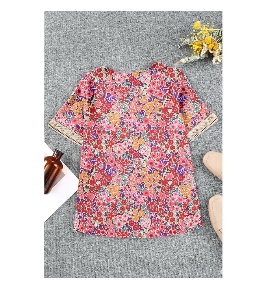 Bluse mit kurzen Ärmeln - Mehrfarbig