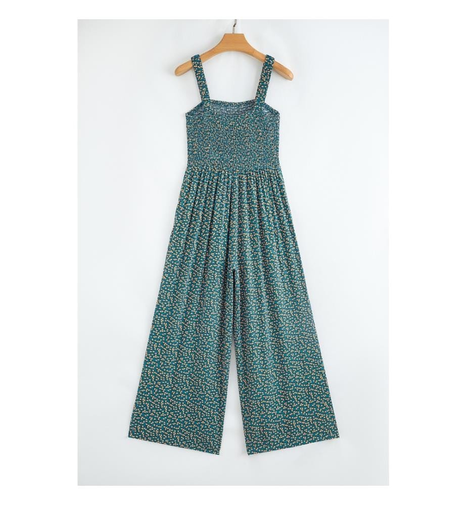 Combinaison Taille Haute à Imprimé Floral Verte - Vert