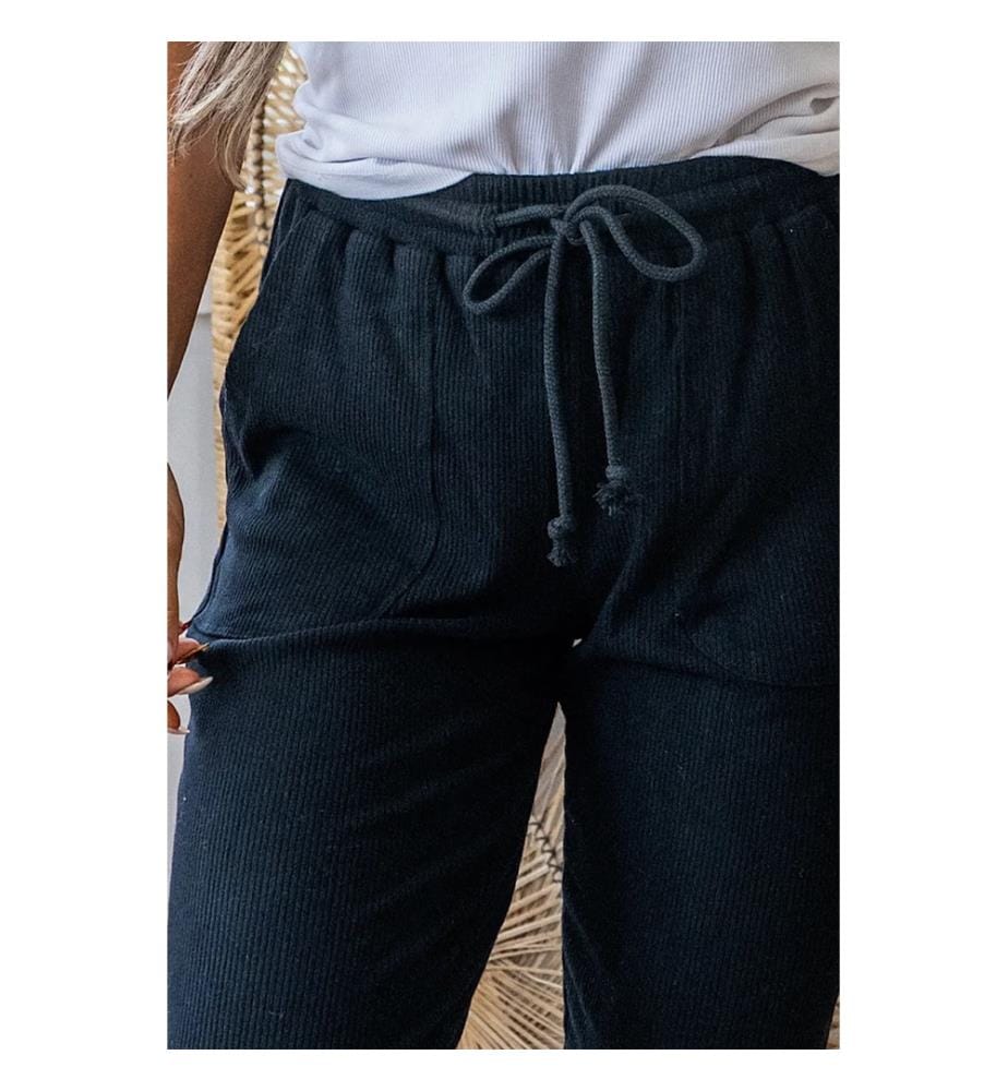 Pantalon de Jogging Côtelé - Noir