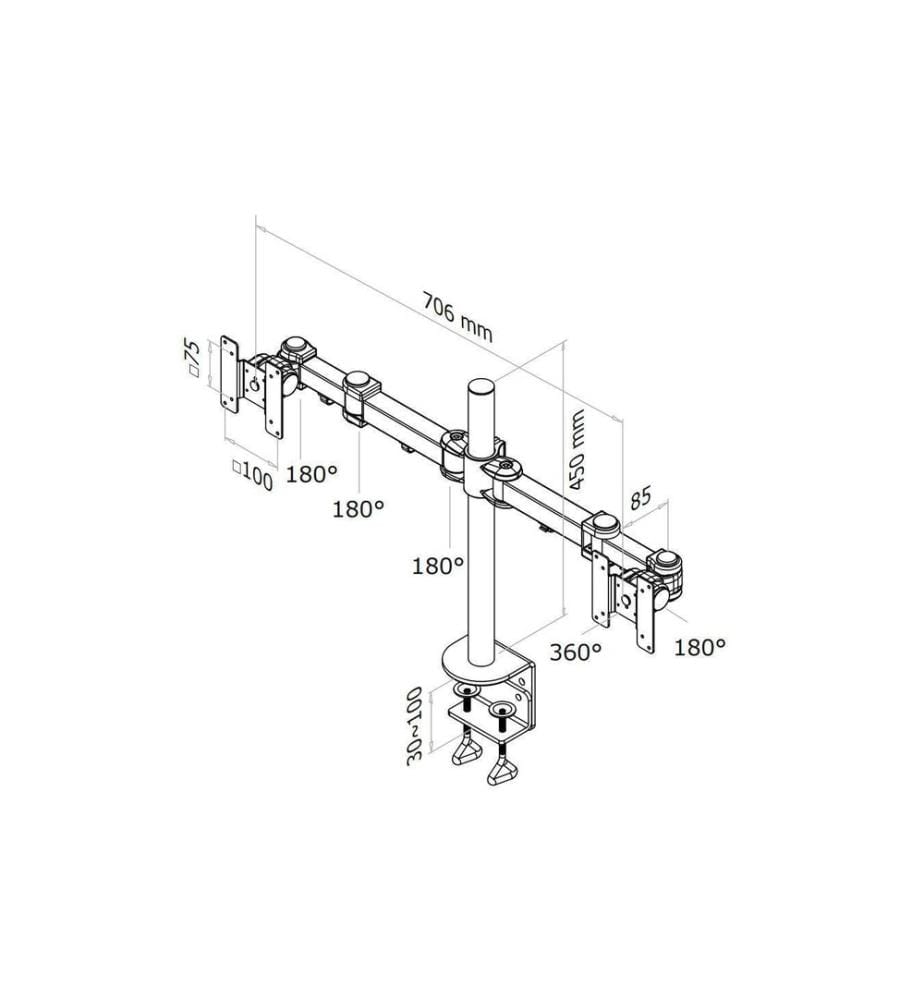 NEOMOUNTS - Supports de table FPMA-D960D jusqu'à 12 kg - Noir