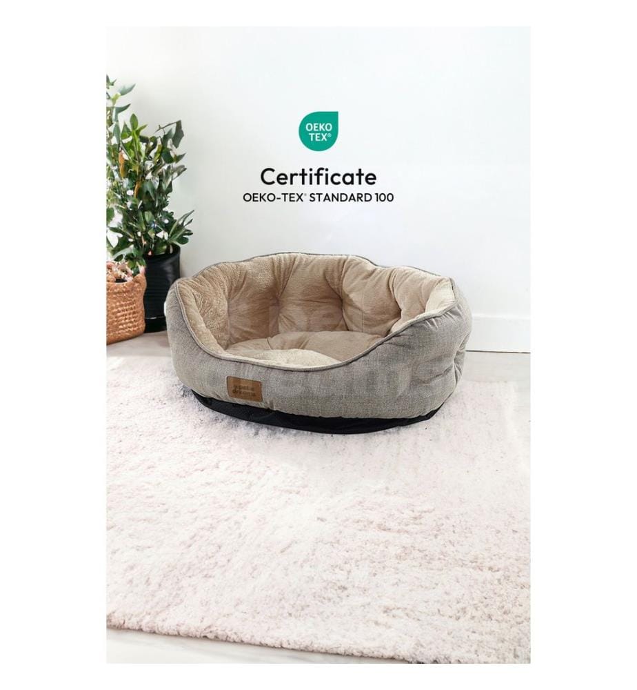 Pet Bed Beige Outer Cover: 95% POLYESTER / 5% COTTON & LYCRA
