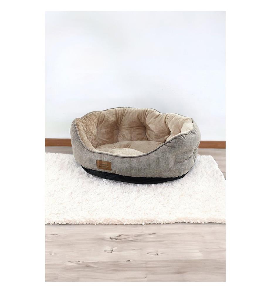 Pet Bed Beige Outer Cover: 95% POLYESTER / 5% COTTON & LYCRA