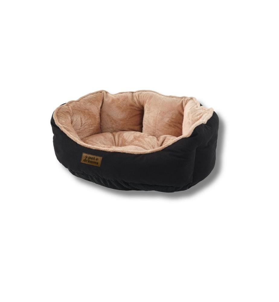 Pet Bed Black Beige Outer Cover: 95% POLYESTER / 5% COTTON & LYCRA