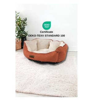 Panier pour animaux orange et crème housse extérieure : 95 % polyester / 5 % coton et lycra