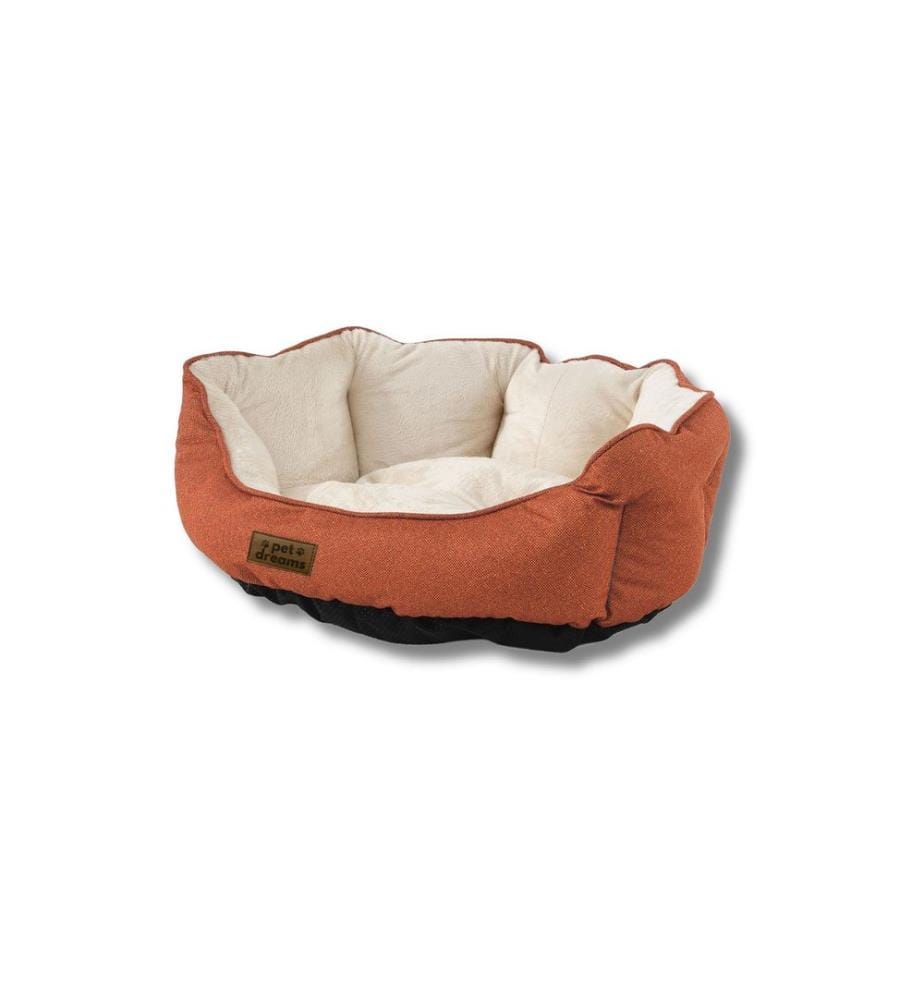 Pet Bed Orange Cream Outer Cover: 95% POLYESTER / 5% COTTON & LYCRA