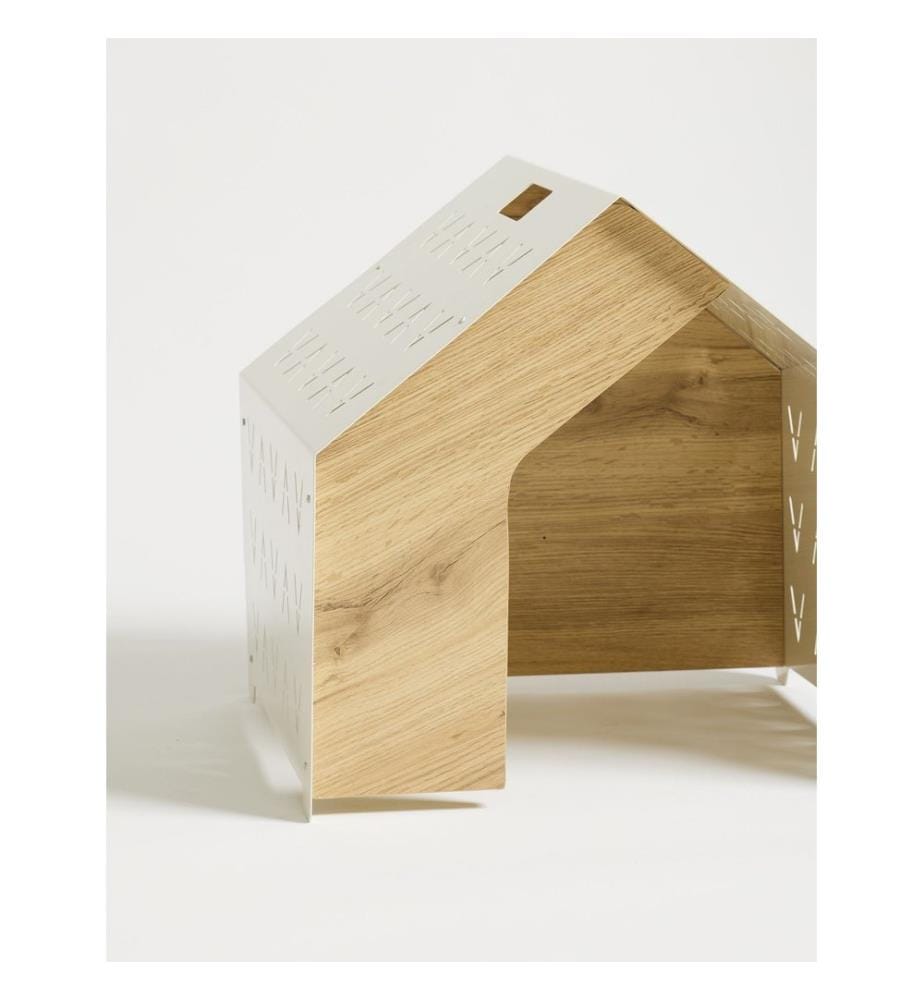 Niche pour animaux en métal couleur crème MÉTAL (épaisseur : 2 mm) / MDF (épaisseur : 18 mm)