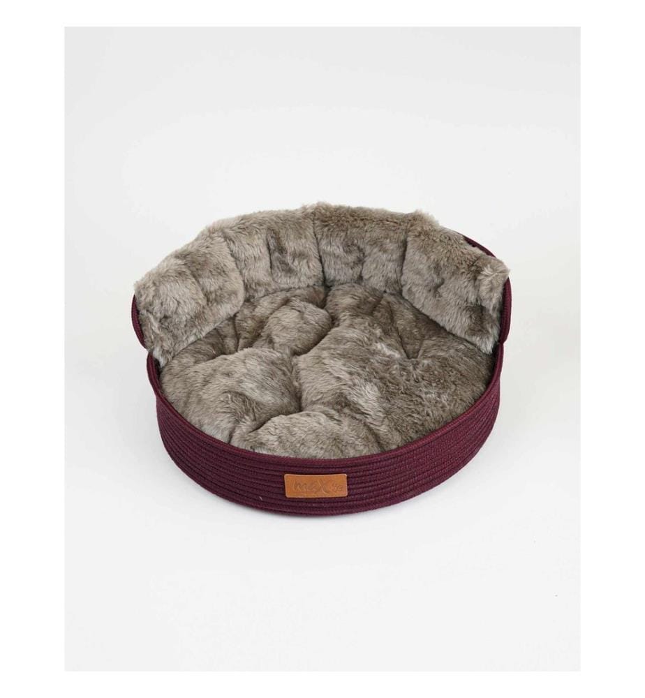 Panier pour animaux rouge bordeaux 100 % polyester