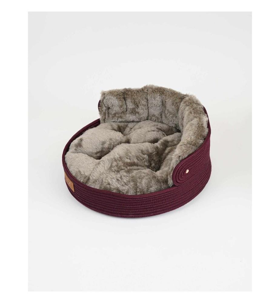 Panier pour animaux rouge bordeaux 100 % polyester
