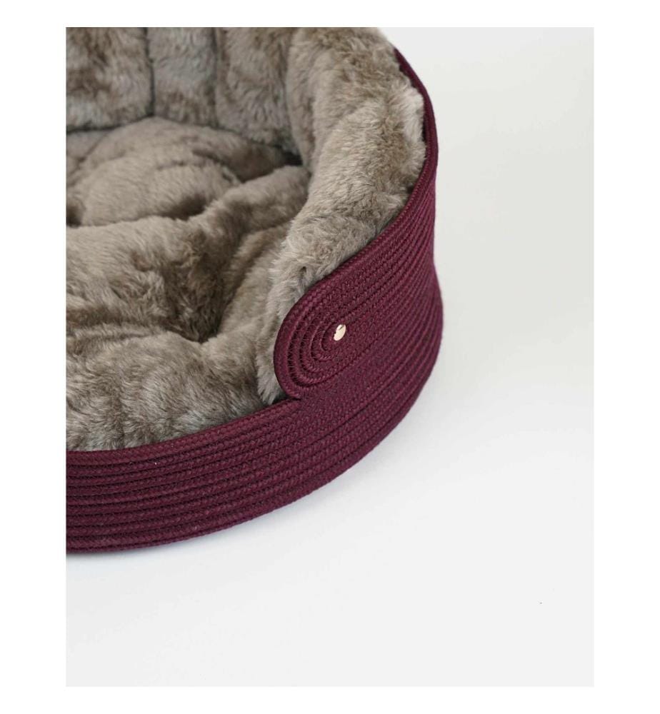 Panier pour animaux rouge bordeaux 100 % polyester