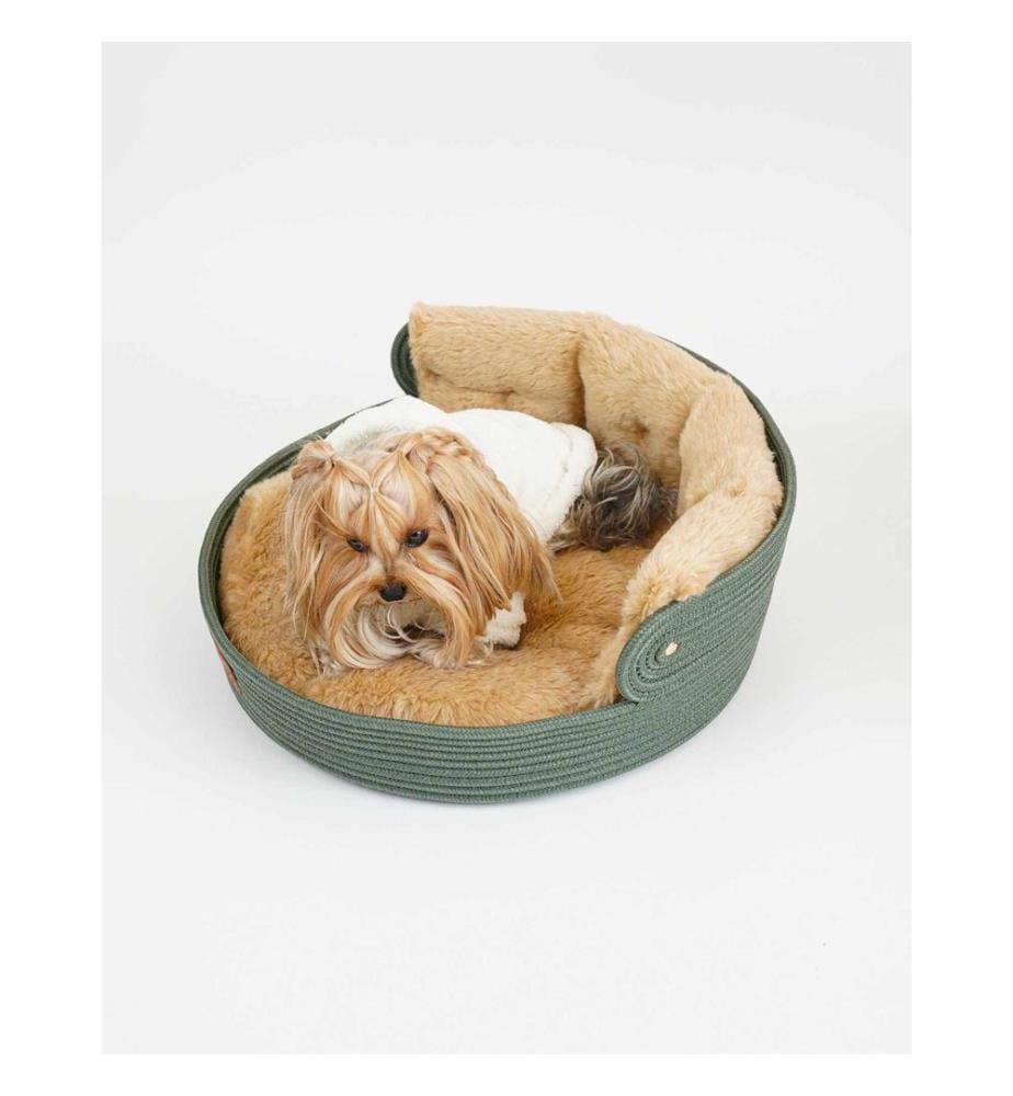 Panier pour animaux kaki 100 % polyester