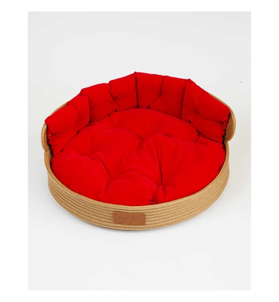 Panier pour animaux rouge 100 % polyester suède