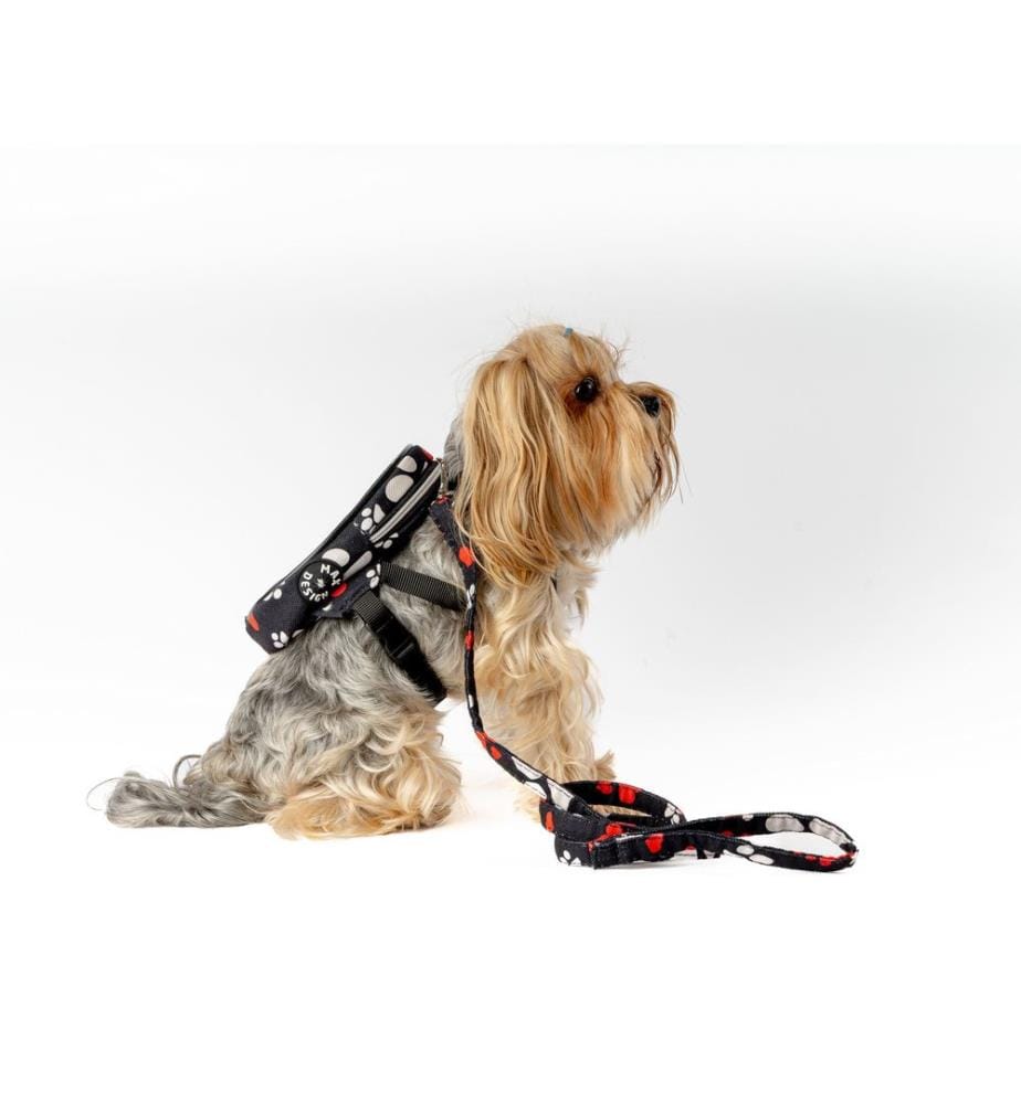 Sac à dos pour chien noir 100 % tissu alvéolé