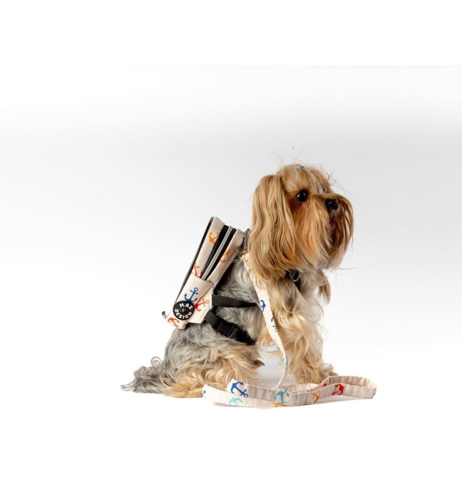 Sac à dos pour chien blanc 100 % tissu alvéolé