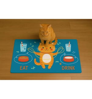 Tapis d'alimentation pour animaux multicolore 100 % PVC