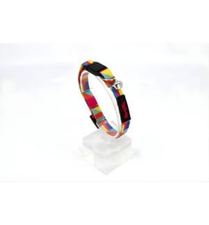 Collier pour chat multicolore 100 % polyester