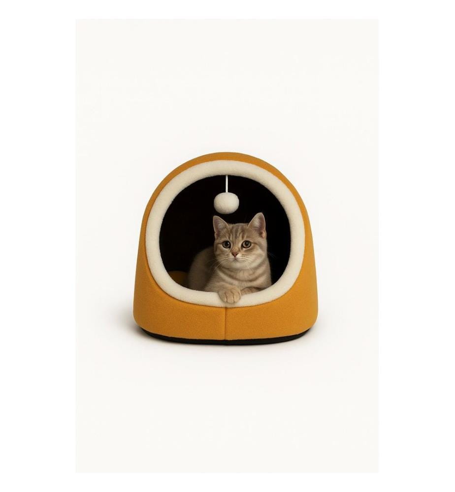 Panier pour chat moutarde 100 % polyester
