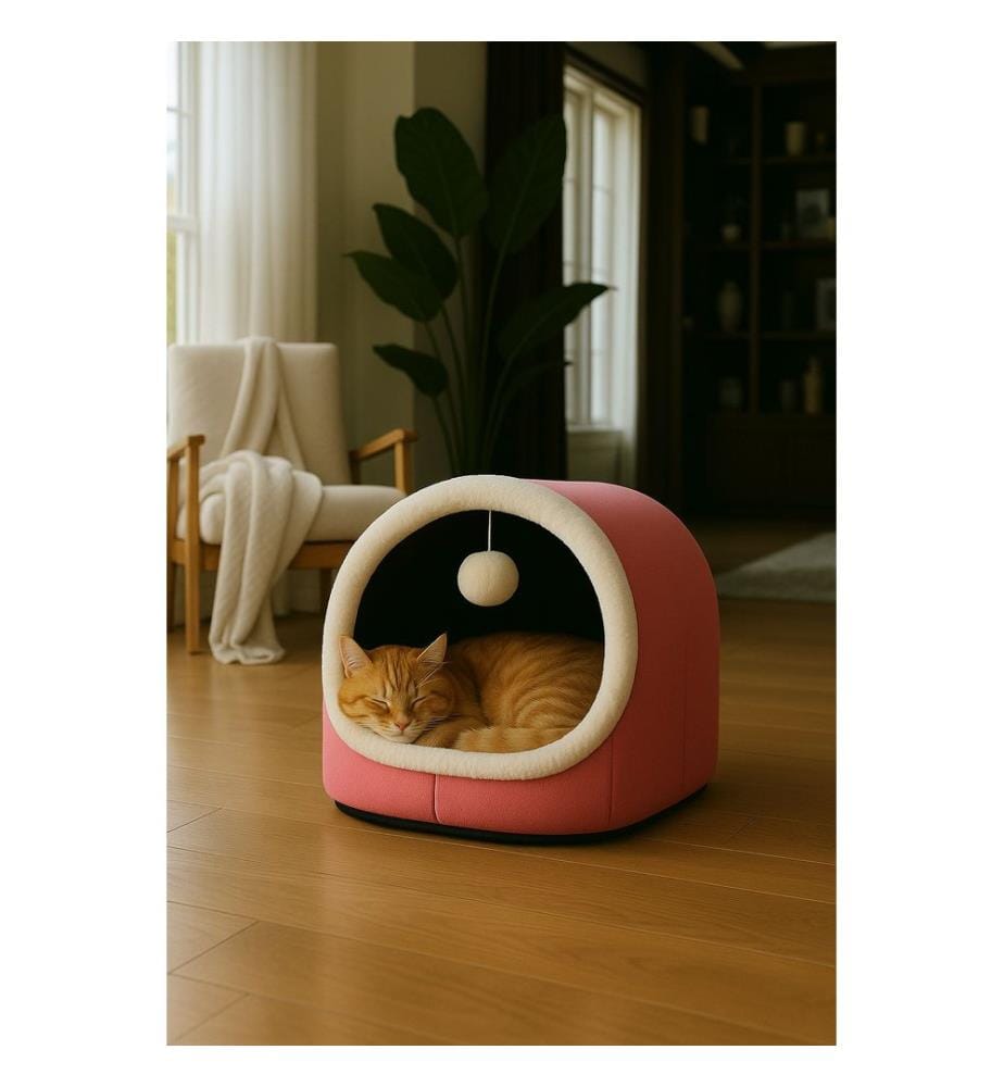 Panier pour chat rose 100 % polyester