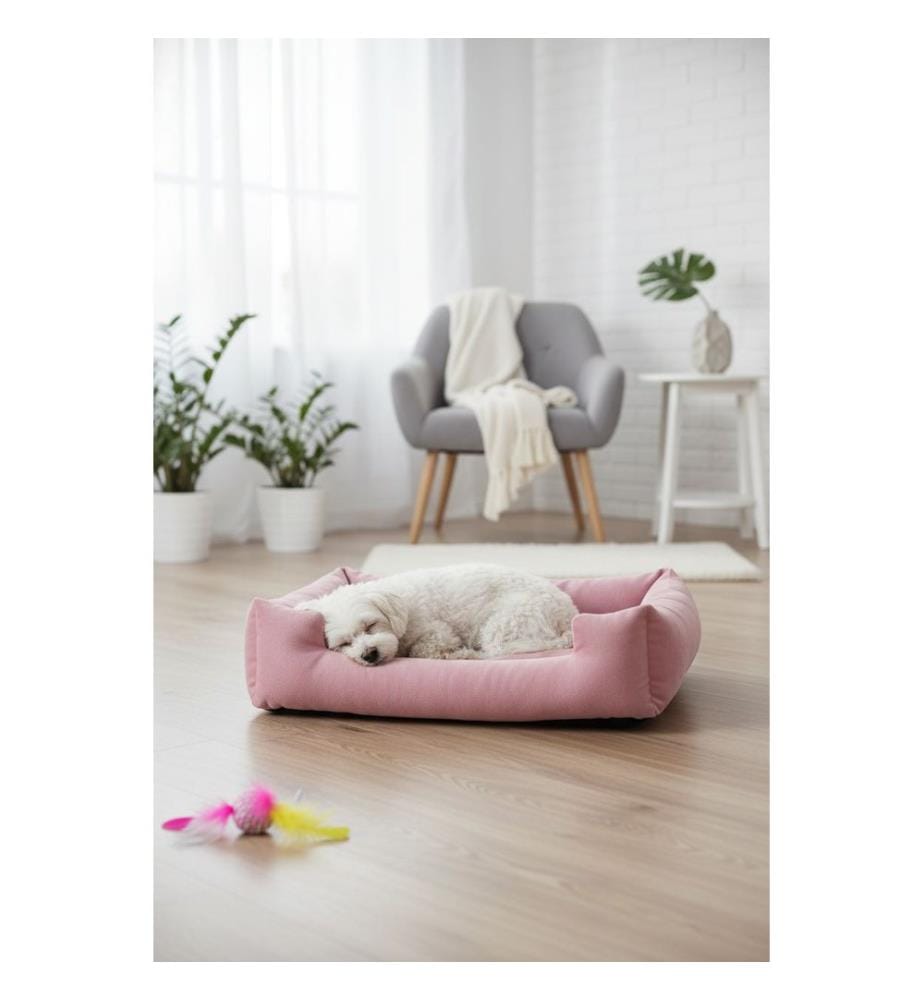 Panier pour animaux rose 100 % polyester