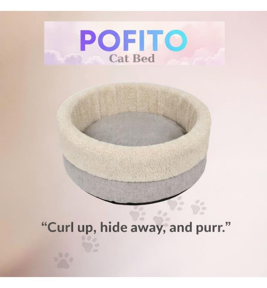Panier pour animaux couleur crème 100 % polyester