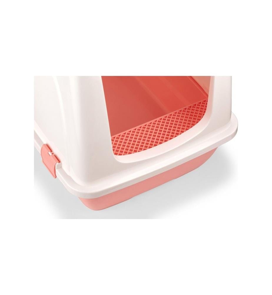 Bac à litière pour chat rose 100 % plastique