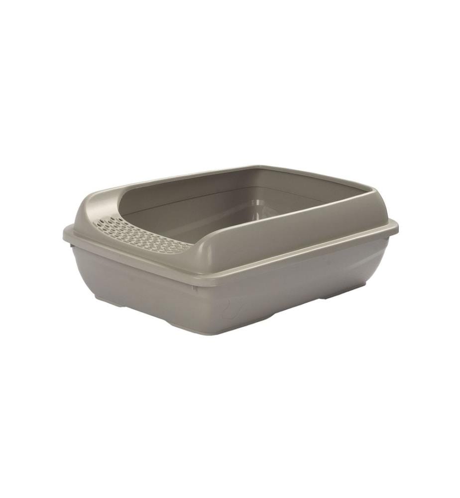 Bac à litière pour chat gris 100 % plastique