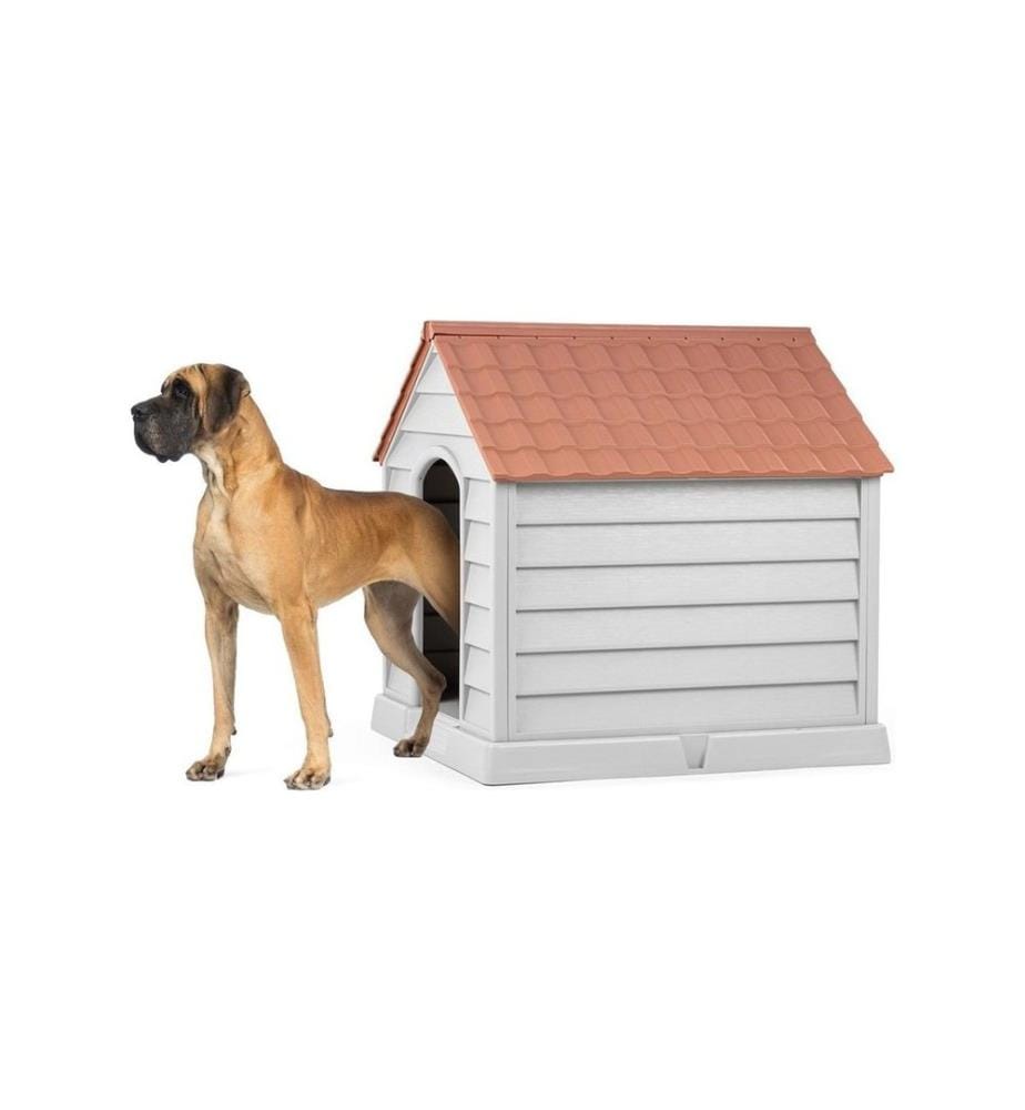 Niche pour animaux grise marron 100 % plastique