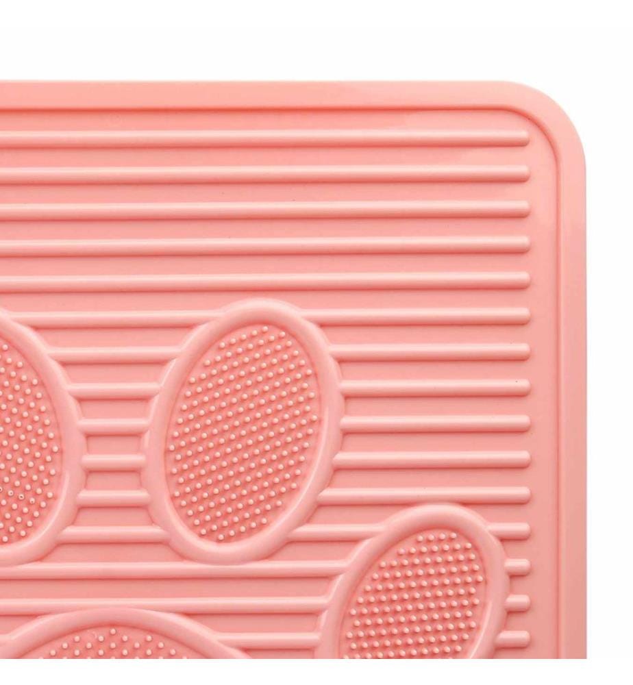 Tapis de litière pour chat rose 100 % plastique