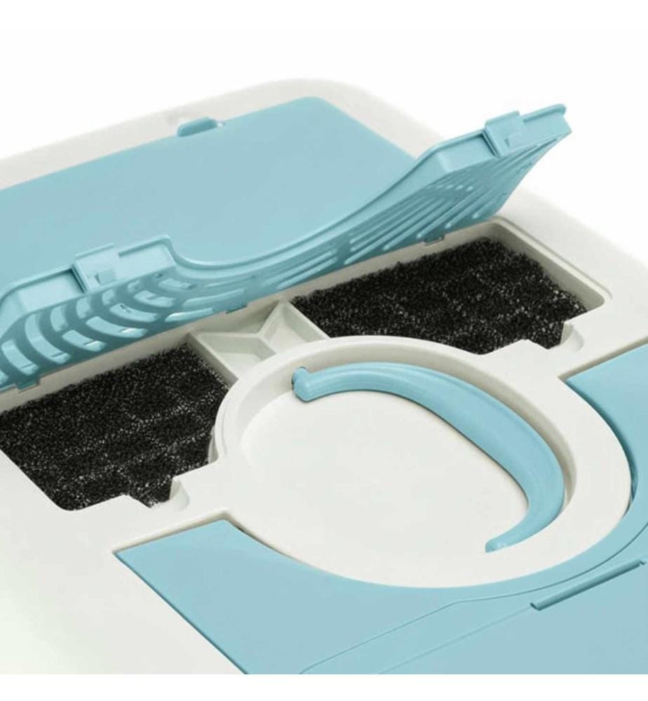 Bac à litière pour chat bleu 100 % plastique