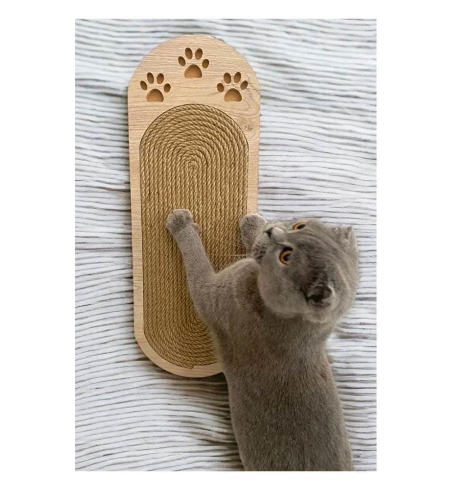 Griffoir pour chat beige chêne 70 % jute / 30 % MDF