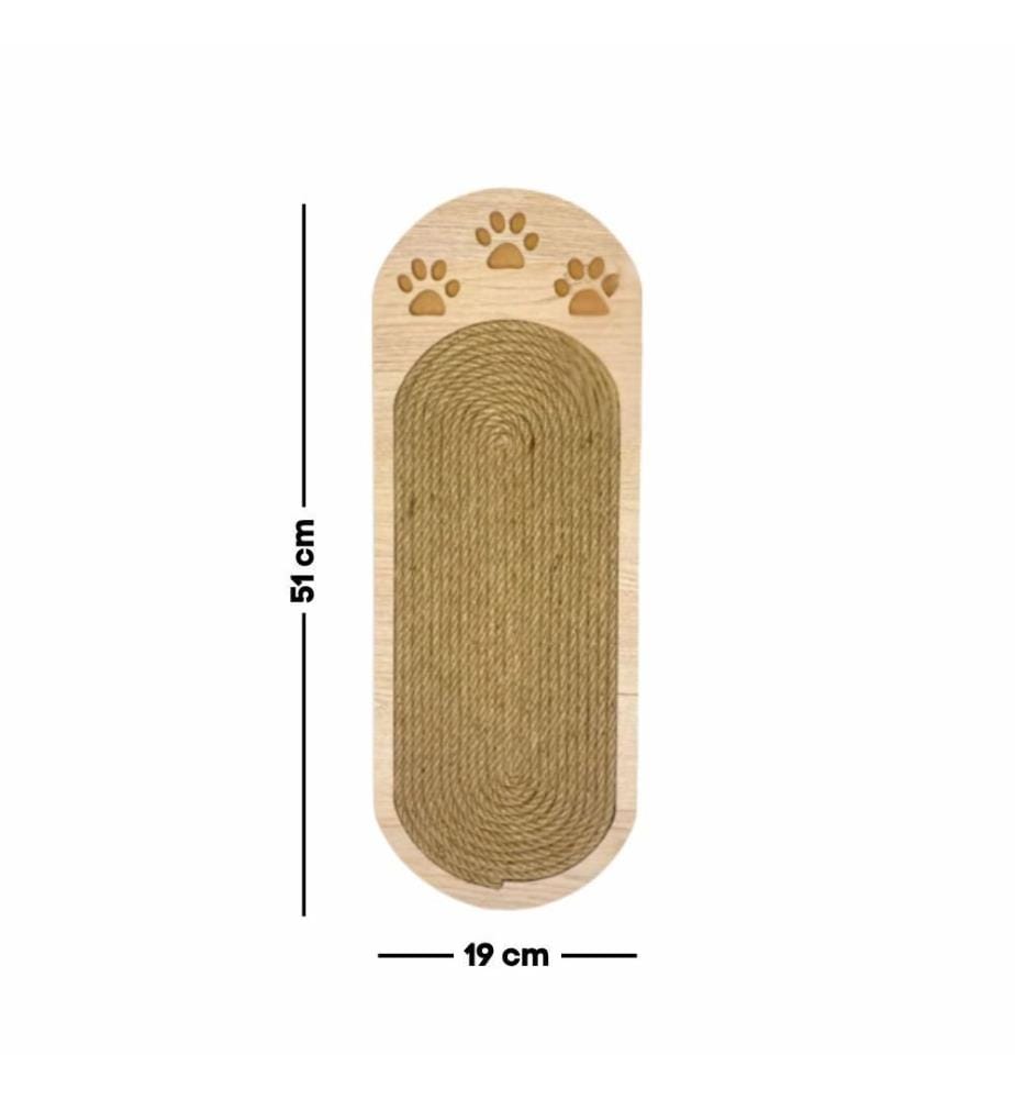 Griffoir pour chat beige chêne 70 % jute / 30 % MDF