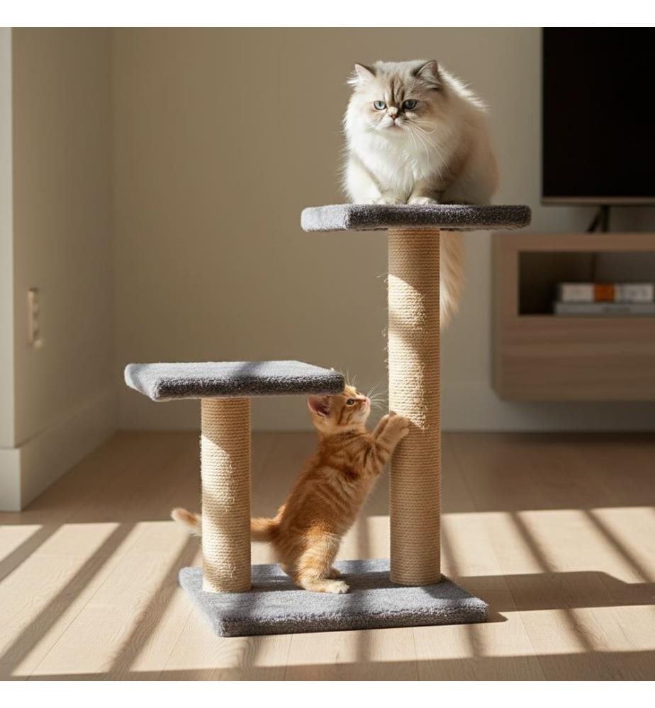 Griffoir pour chat anthracite 100 % tissu WELSOFT