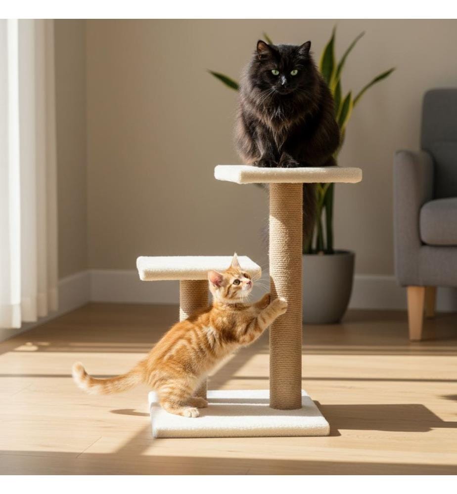 Griffoir pour chat blanc 100% tissu WELSOFT