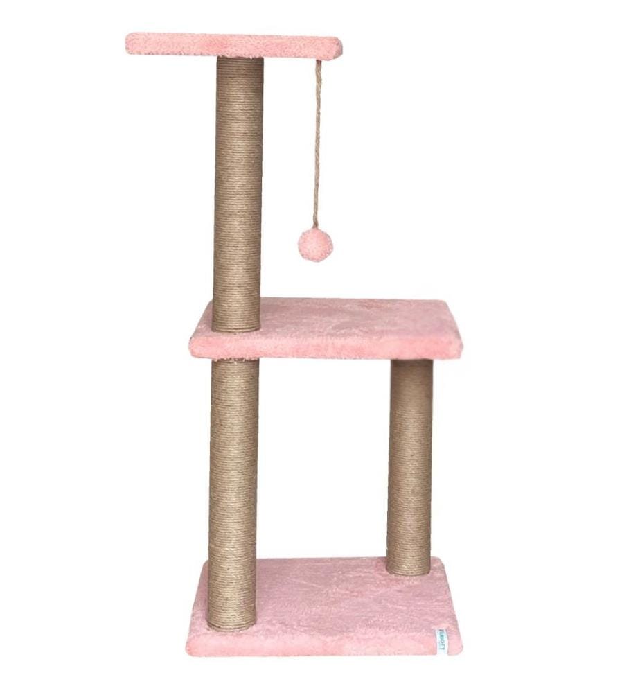 Griffoir pour chat rose 100 % tissu WELSOFT