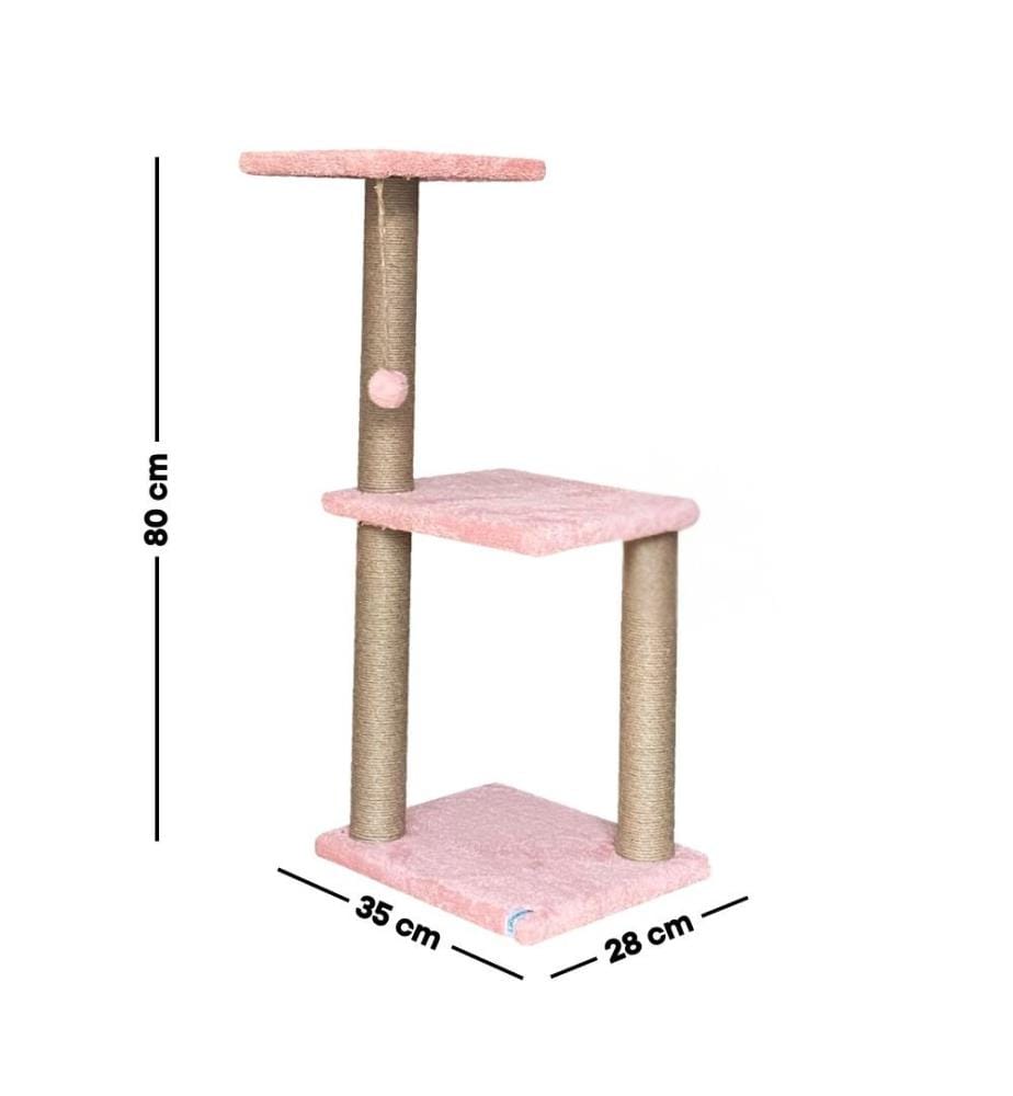 Griffoir pour chat rose 100 % tissu WELSOFT
