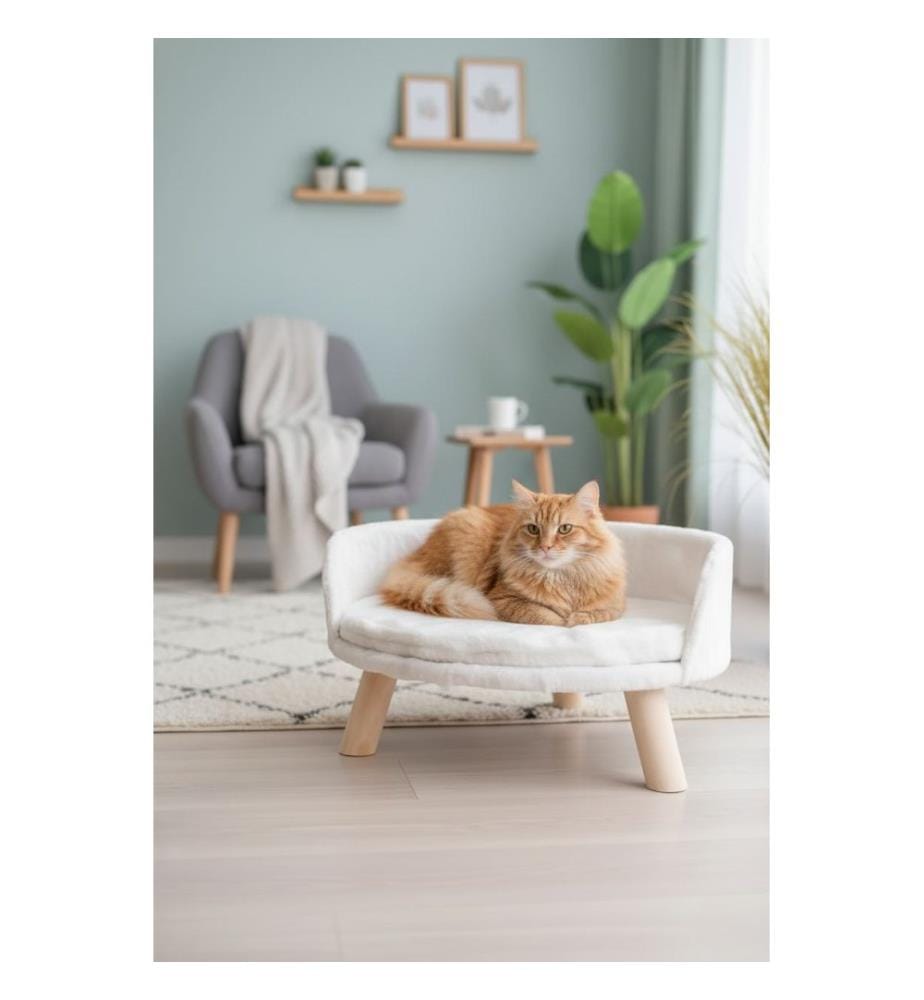 Panier pour chat blanc 100% tissu WELSOFT