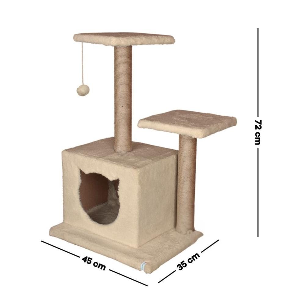 Maison pour chat beige 100 % tissu WELSOFT