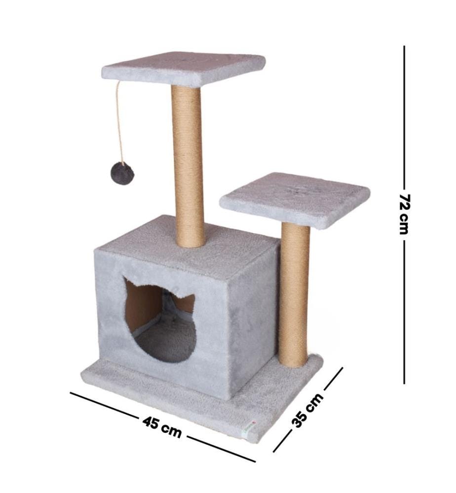 Maison pour chat grise 100% tissu WELSOFT
