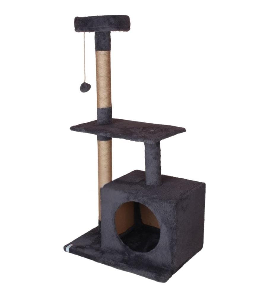 Maison pour chat anthracite 100 % tissu WELSOFT