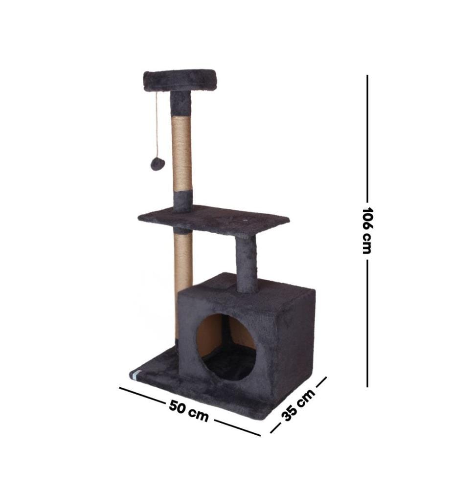 Maison pour chat anthracite 100 % tissu WELSOFT