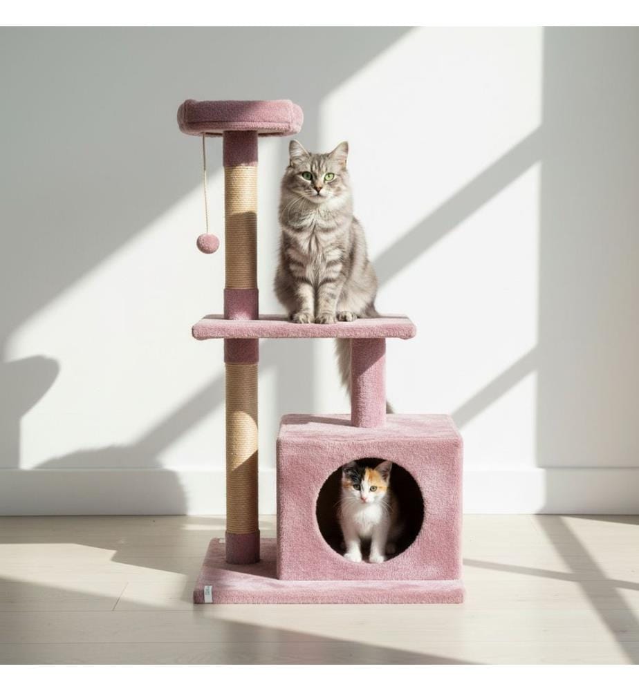 Maison pour chat Rose poudré 100 % tissu WELSOFT