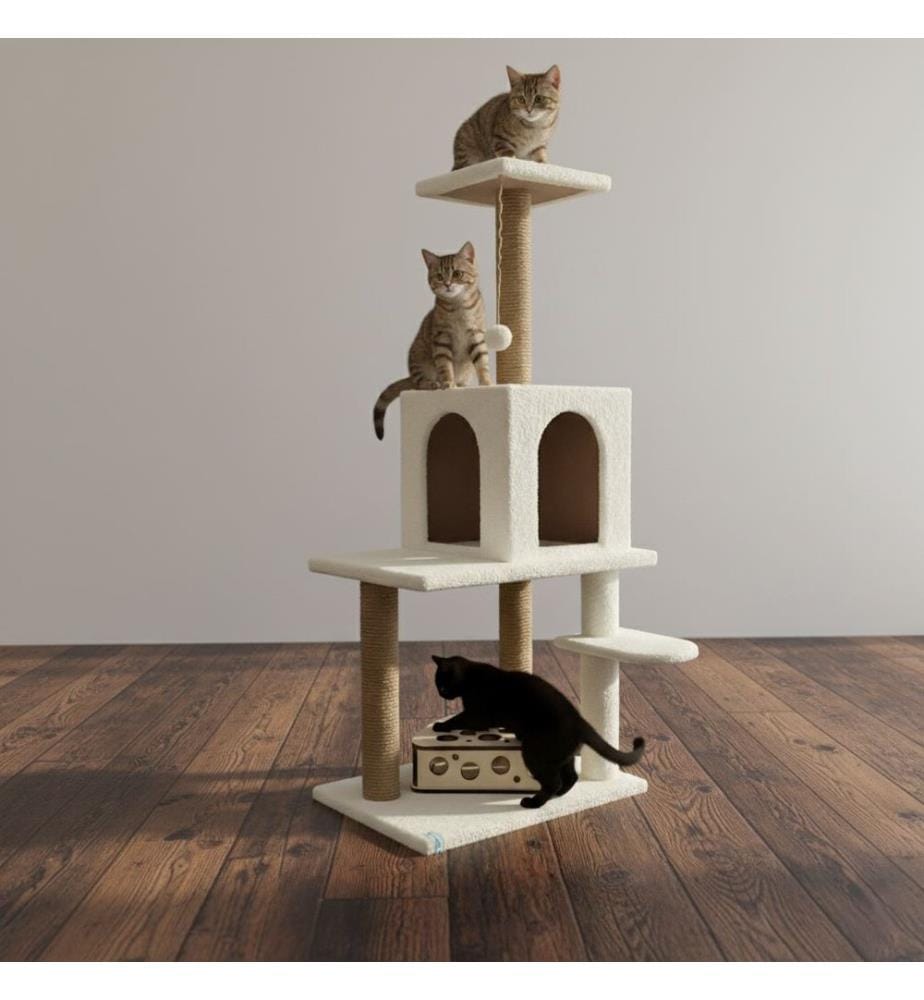 Maison pour chat blanche 100% tissu WELSOFT