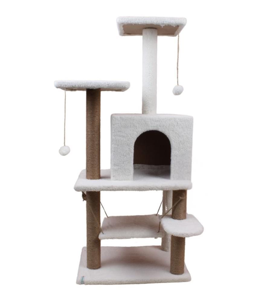 Maison pour chat blanche 100% tissu WELSOFT