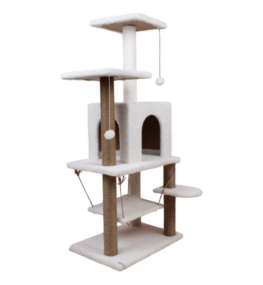 Maison pour chat blanche 100% tissu WELSOFT