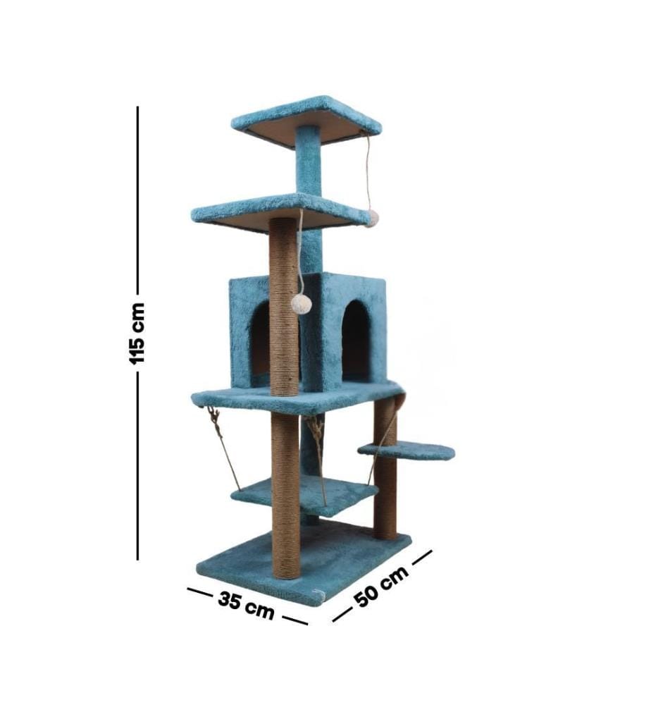 Maison pour chat turquoise 100 % tissu WELSOFT