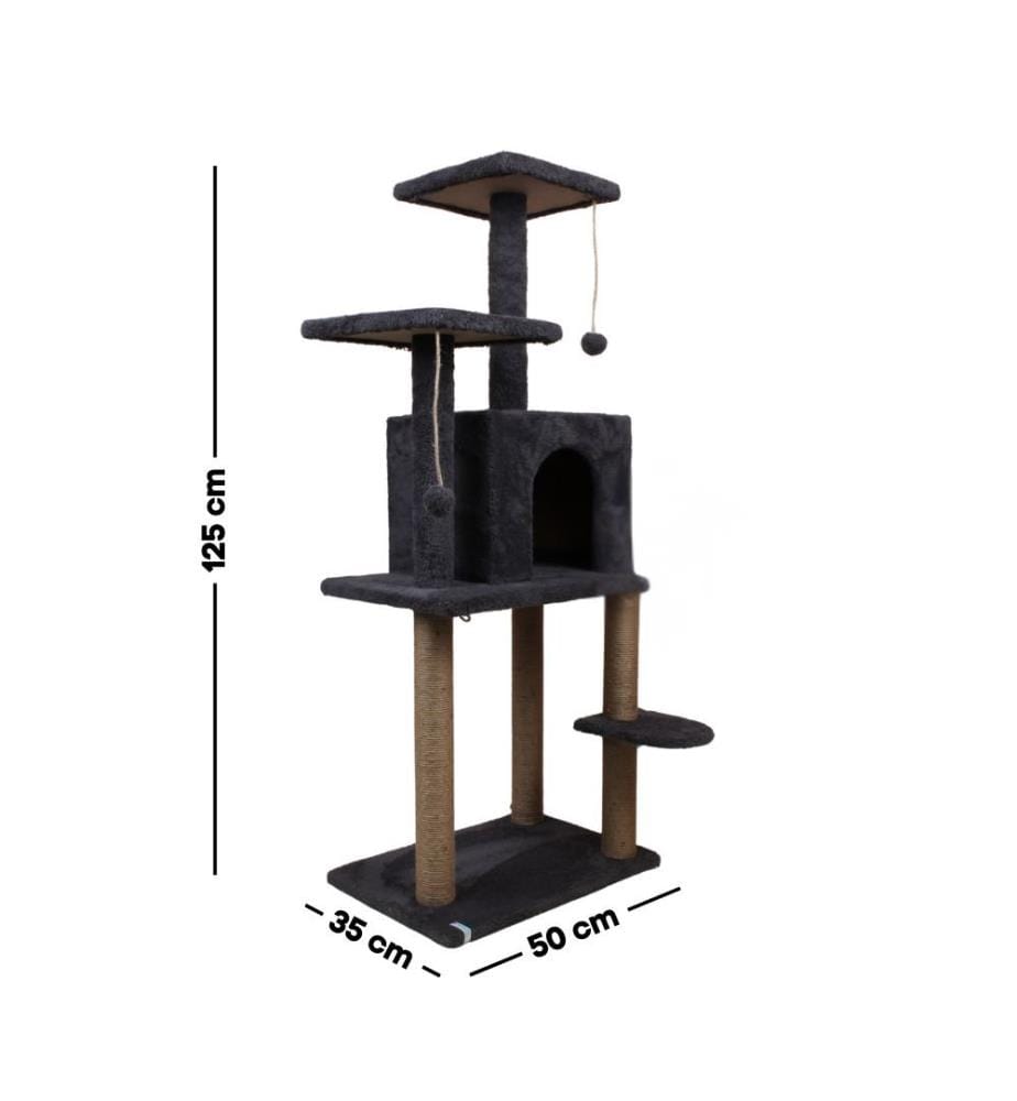 Maison pour chat anthracite 100 % tissu WELSOFT