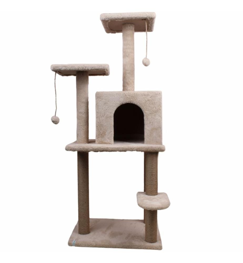 Maison pour chat beige 100 % tissu WELSOFT