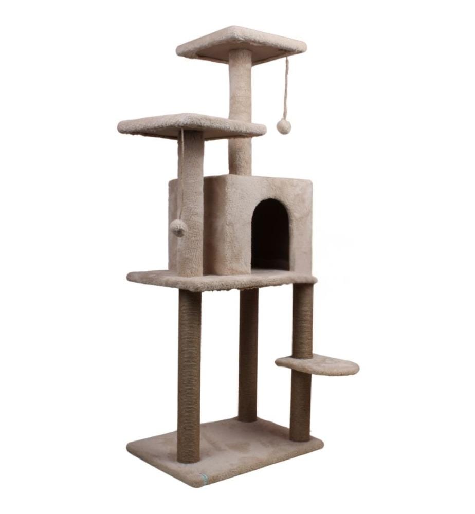 Maison pour chat beige 100 % tissu WELSOFT