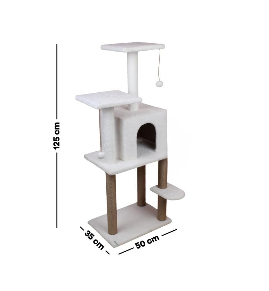 Maison pour chat blanche 100% tissu WELSOFT