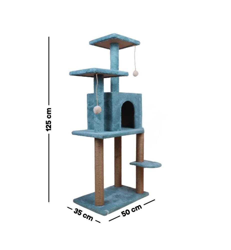 Maison pour chat turquoise 100 % tissu WELSOFT